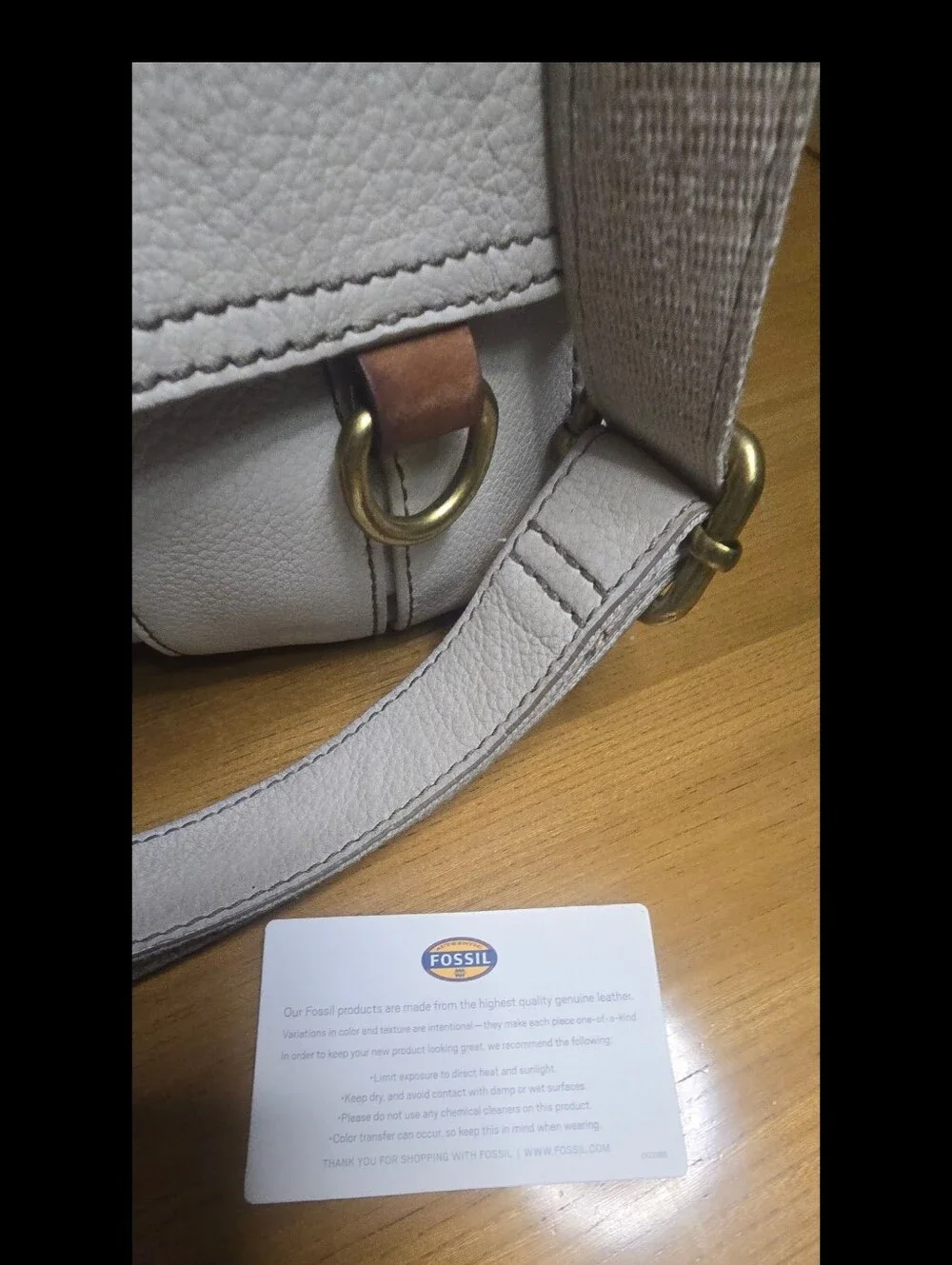 Fossil Morgan Traveler Cream Leather Crossbody Messenger Bag